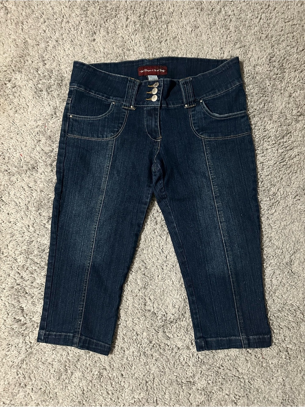 Y2K 2000s Sugar & Spice Navy Blue Women’s Denim Capri Jeans